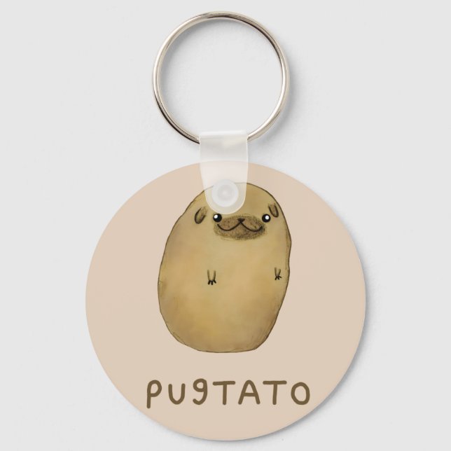 Pugtato Keychain (Front)