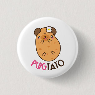 Pugtato Pug Potato 1 Inch Round Button