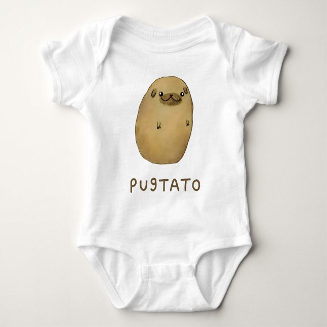 Pugtato Pug Potato Baby Bodysuit (Front)