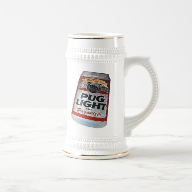 Pugweizer  Light Beer Stein (Right)
