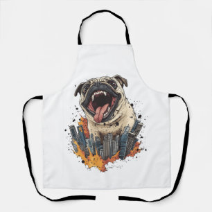 Pugzilla Attacks � Funny Monster Dog Apron