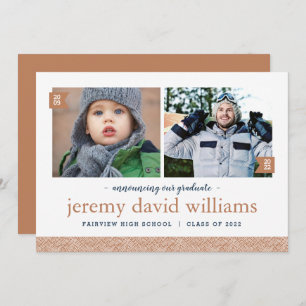 Puis et maintenant 2 Faire-part de graduation phot