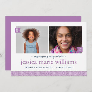 Puis et maintenant 2 Faire-part de graduation phot