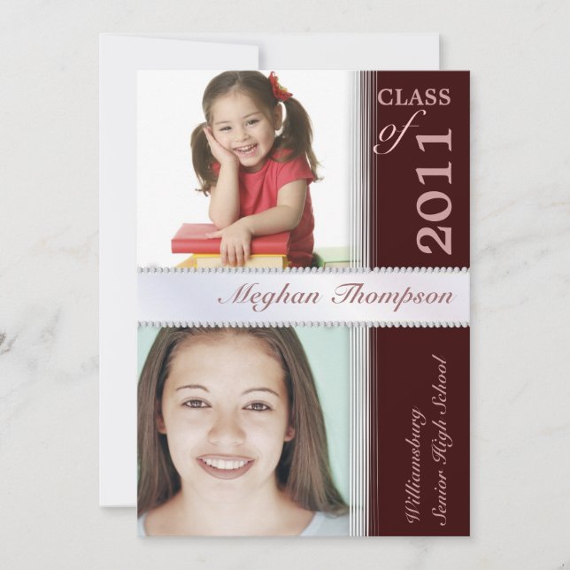 Puis et maintenant Faire-part de graduation photo  (Devant)