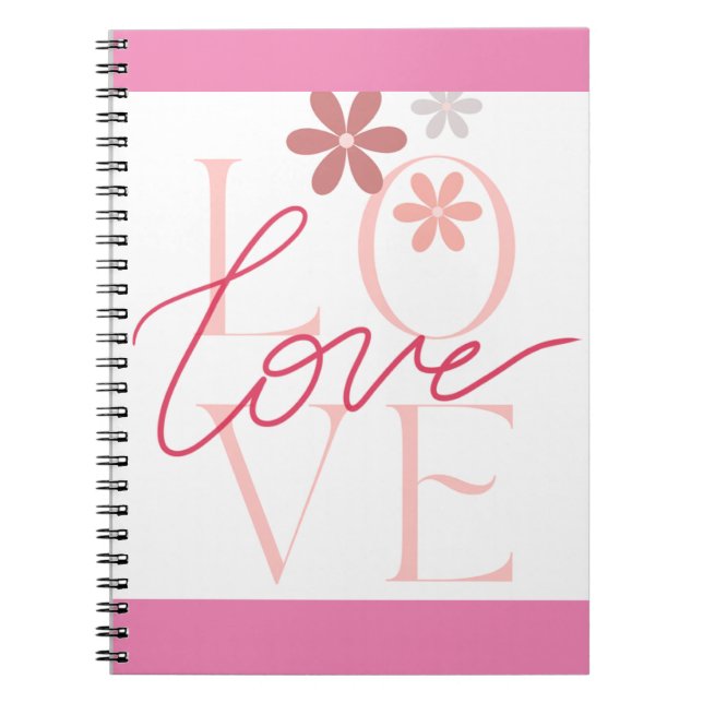 Puissance de l'amour Carnet spiral rose (Devant)