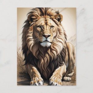 Puissante carte postale Lion