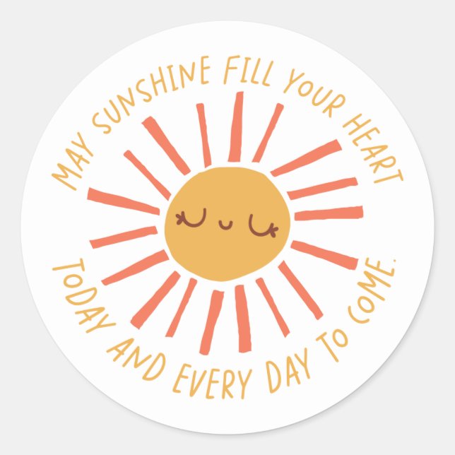 Puisse Sunshine remplir votre autocollant de coeur (Devant)