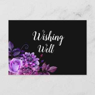Puits de souhaits noir et violet. Carte encart mar