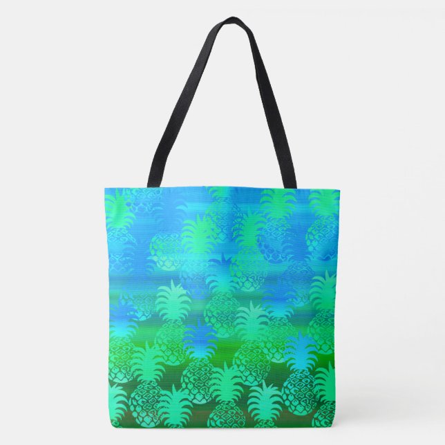 Pukana Hawaiian Pineapple Sunset Blend Beach Bag (Front)
