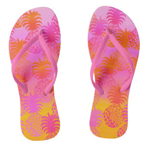 Pukana Hawaiian Pineapple Sunset Blend Flip Flops