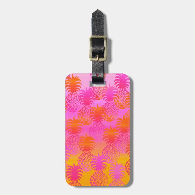 Pukana Hawaiian Pineapple Sunset Blend Luggage Tag (Front Vertical)