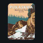 Pukaskwa National Park Canada Travel Art Vintage Magnet<br><div class="desc">Pukaskwa National Park vector art design. The Park is known for its vistas of Lake Superior and boreal forests.</div>
