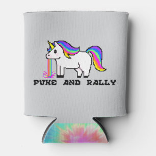 Puke & Rally Rainbow Unicorn Can Cooler   Pixel