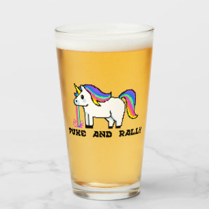 Puke & Rally Rainbow Unicorn Pint Glass   Pixel