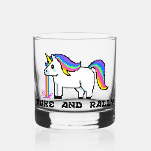 Puke & Rally Rainbow Unicorn Rocks Glass   Pixel