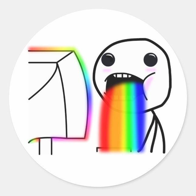 Pukes Rainbows Classic Round Sticker (Front)