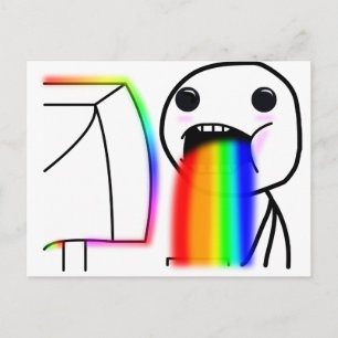 Pukes Rainbows Postcard