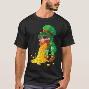 Puking Leprechaun Shirt Funny St Patrick's Day Dri