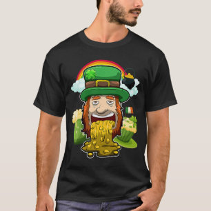 Puking Leprechaun St Patricks Day Irish Drinking P T-Shirt