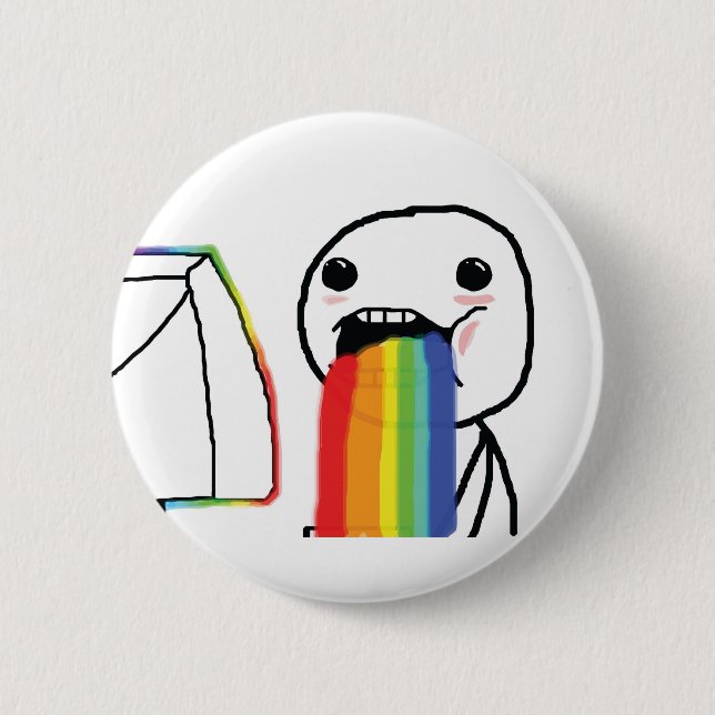 Puking Rainbows 2 Inch Round Button (Front)