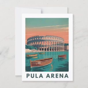 Pula Arena Vintage Poster – Roman Amphitheatre Wal Postcard