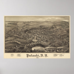 Pulaski, New York Oiseau vue 1885 Poster