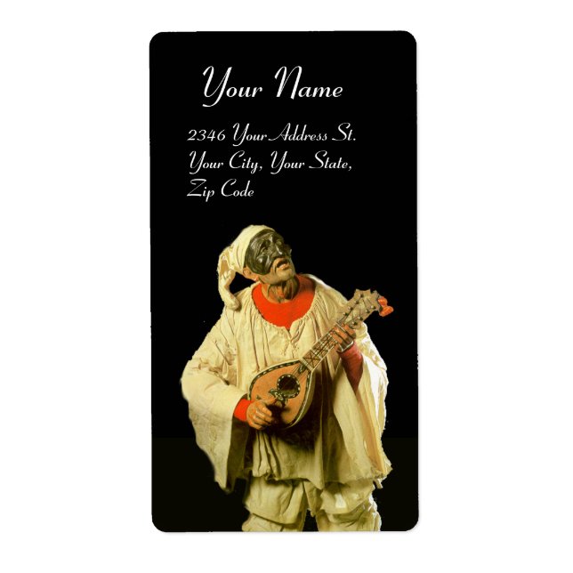 PULCINELLA AVEC MANDOLIN noir (Devant)