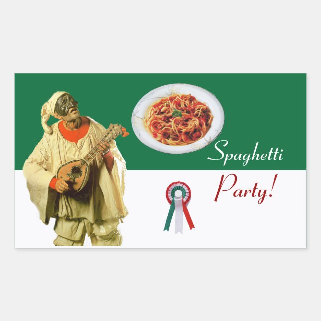 PULCINELLA  ITALIAN KITCHEN PARTY red white black Sticker (Front)
