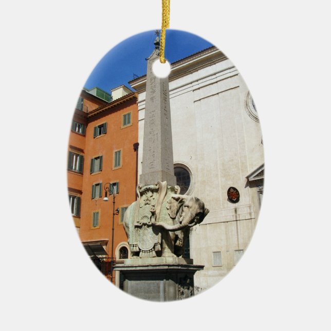 Pulcino Della Minerva Ceramic Ornament (Front)