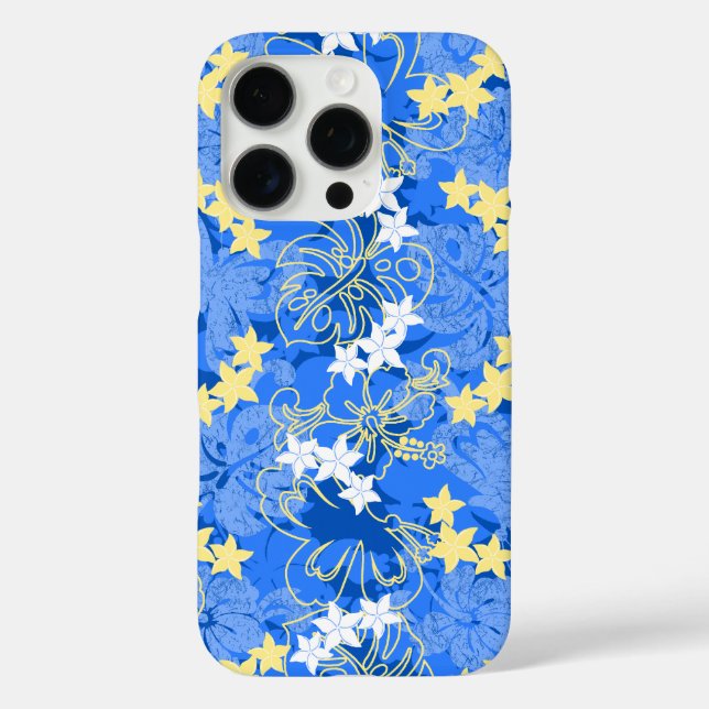 Pulelehua Butterfly Hibiscus Hawaiian Blue Case-Mate iPhone Case (Back)