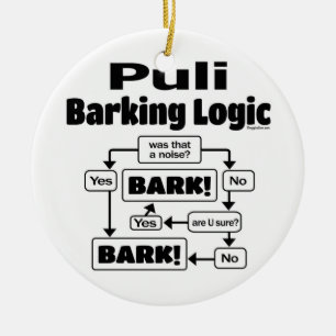 Puli Barking Logic Ceramic Ornament