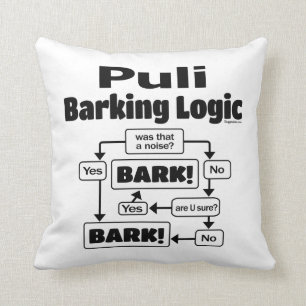Puli Barking Logic Throw Pillow