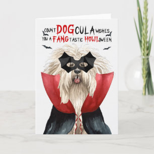 Puli Dog Funny Count DOGcula Halloween Holiday Card