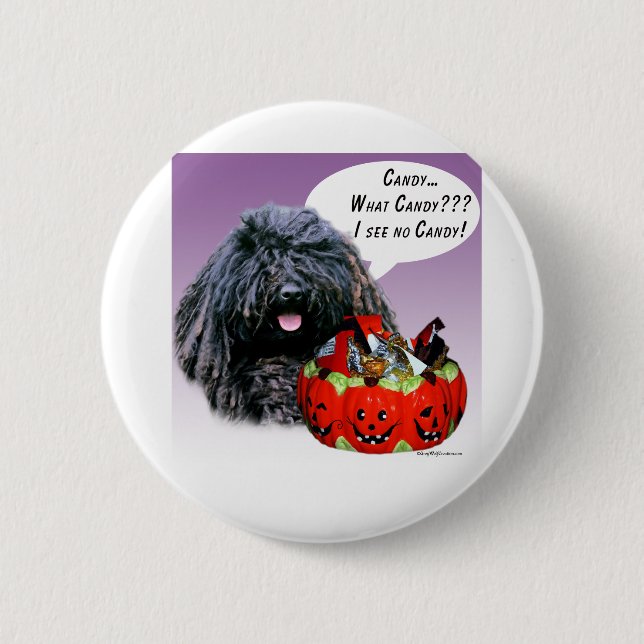 Puli Halloween Candy 2 Inch Round Button (Front)