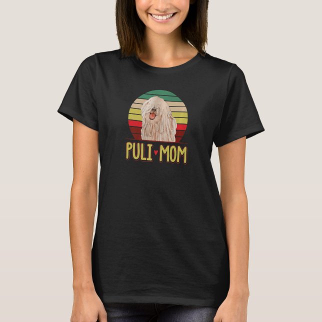 Puli Mom Cute Retro Hungarian Cord Dreadlock Dog T-Shirt (Front)