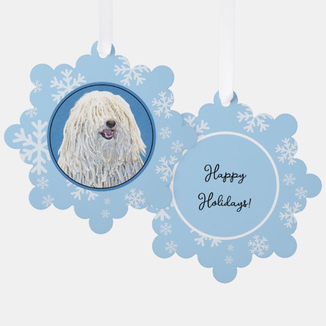 Puli Painting - Cute Original Dog Art Ornament Card (Front/Back)