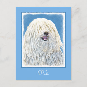 Puli Painting - Cute Original Dog Art Postcard