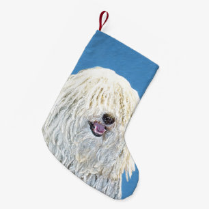 Puli Painting - Cute Original Dog Art Small Christmas Stocking