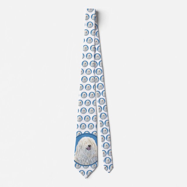 Puli Painting - Cute Original Dog Art Tie (Front)