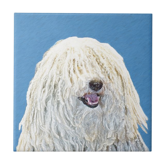 Puli Painting - Cute Original Dog Art Tile (Front)