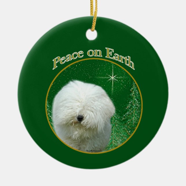 Puli Peace Ceramic Ornament (Front)