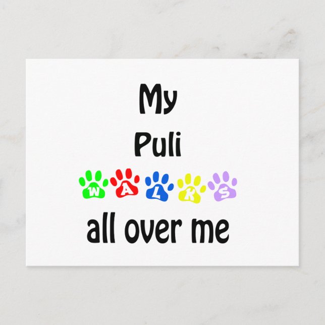 Puli Walks Design Postcard (Front)
