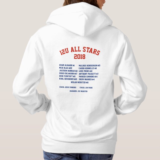 Pull À Capuche 12 U toute la chemise d'étoiles (Dos)