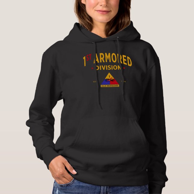 Pull À Capuche 1re Division blindée Femmes "Vieux Ironsides" (Devant)