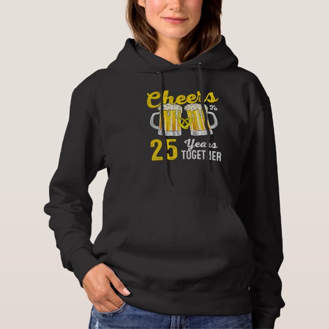 Pull À Capuche 25 ans ensemble Funny 25e Mariage Annive (Devant)