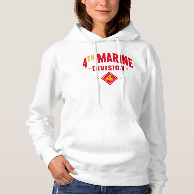 Pull À Capuche 4e Division maritime "Combattez quatrième" Femmes (Devant)