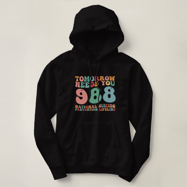Pull À Capuche 988 Prévention du suicide Prévention nationale du  (Design devant)