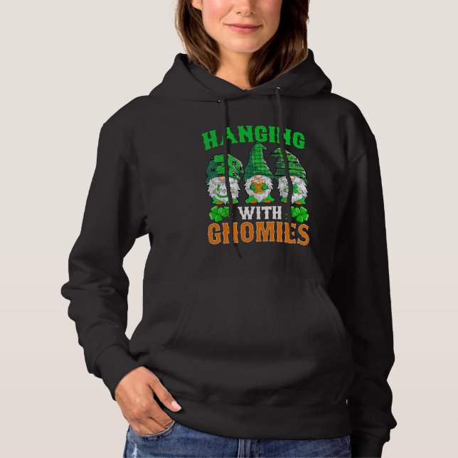 Pull À Capuche Accrocher avec mes Gnomies mignons St patrick D (Devant)