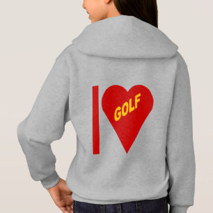 Pull à capuche acier dos filles I LOVE GOLF