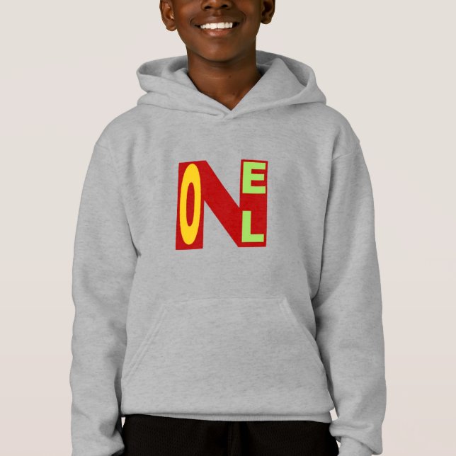 Pull à capuche  acier  enfants  DESIGN  NOEL  (Devant)